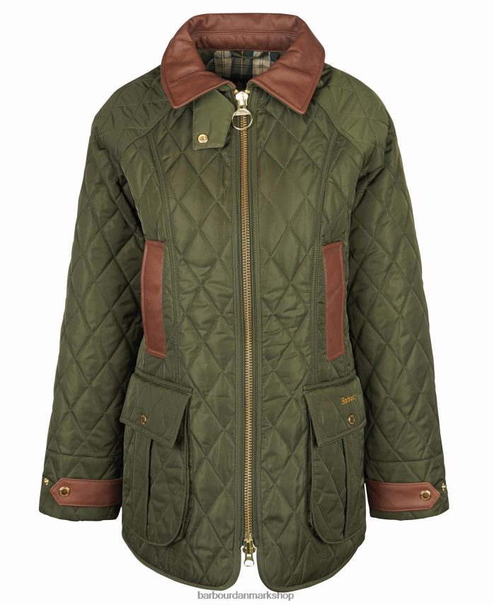 oliven/gammel premium beadnell quiltet jakke BR2BR21430 Kvinder Barbour tøj
