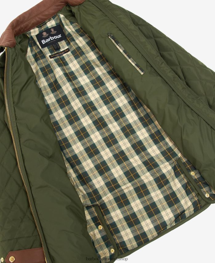 oliven/gammel premium beadnell quiltet jakke BR2BR21430 Kvinder Barbour tøj