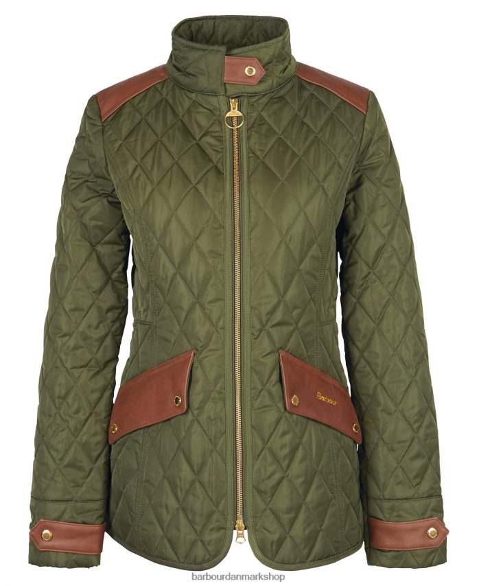 oliven/gammel premium kavaleri quiltet jakke BR2BR21485 Kvinder Barbour tøj
