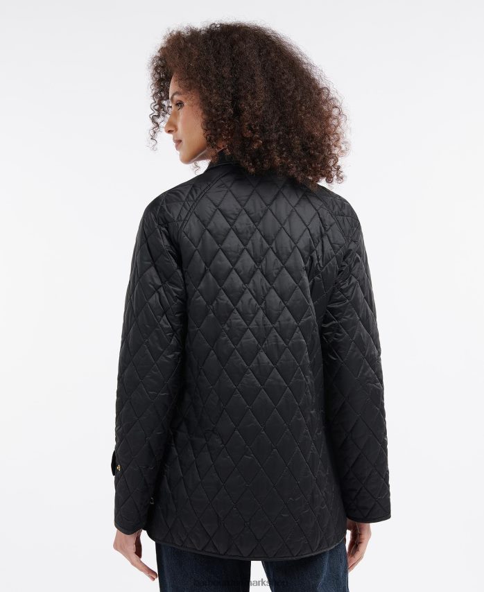 sort/gammel kelham quiltet jakke BR2BR21412 Kvinder Barbour tøj