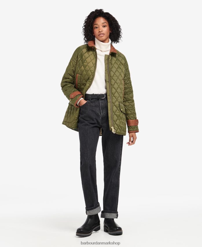 sort/gammel kelham quiltet jakke BR2BR21462 Kvinder Barbour tøj