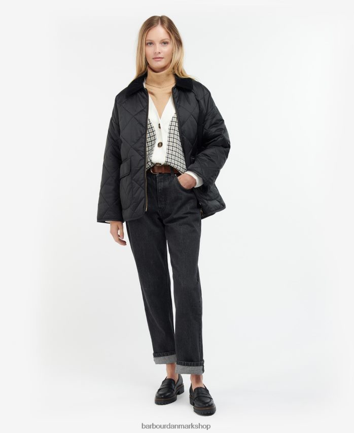 sort/gammel ryhope quiltet jakke BR2BR21421 Kvinder Barbour tøj