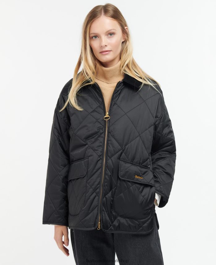 sort/gammel ryhope quiltet jakke BR2BR21421 Kvinder Barbour tøj