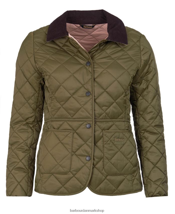 sort/oliven deveron quiltet jakke BR2BR21399 Kvinder Barbour tøj