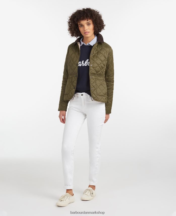 sort/oliven deveron quiltet jakke BR2BR21399 Kvinder Barbour tøj
