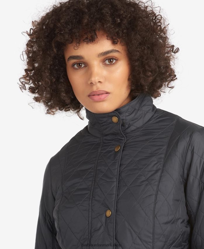 sort sten flyvevægt kavaleri quiltet jakke BR2BR21406 Kvinder Barbour tøj