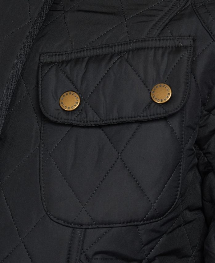 sort tourer international polarquilt jakke BR2BR21445 Kvinder Barbour tøj
