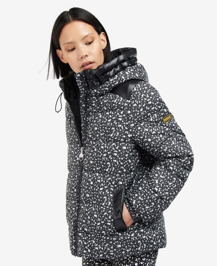 terrazzo/sort printet pavillon quiltet jakke BR2BR21455 Kvinder Barbour tøj