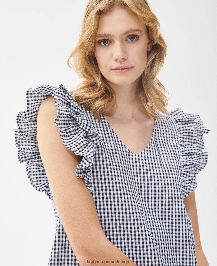 flådetjek tidsel top BR2BR21628 Kvinder Barbour tøj