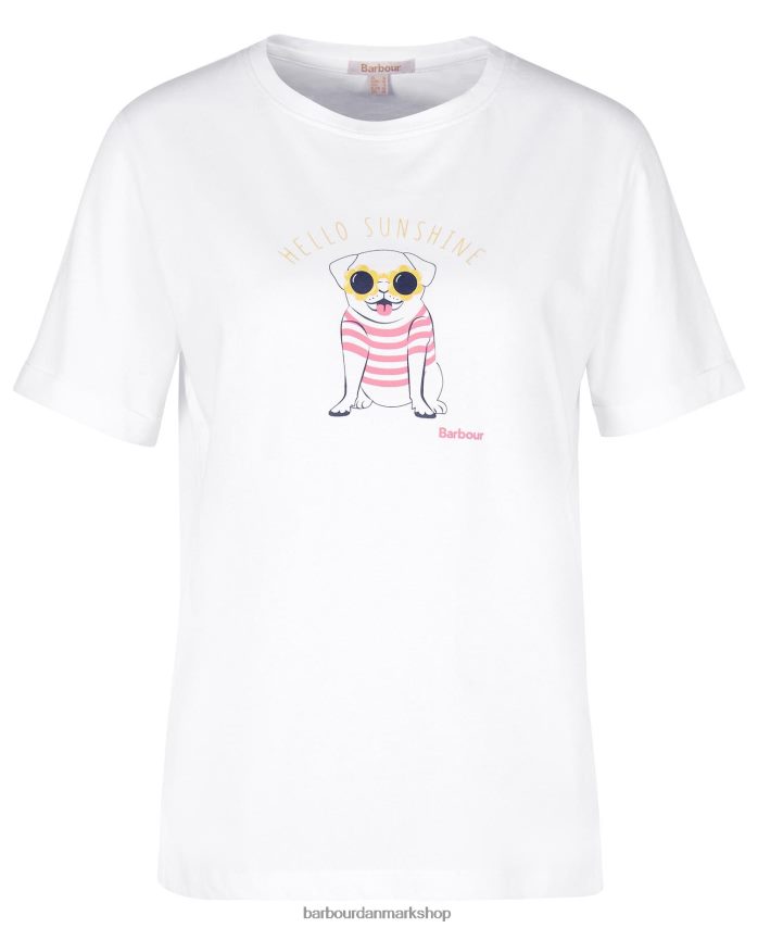 hvid addison t-shirt BR2BR21666 Kvinder Barbour tøj