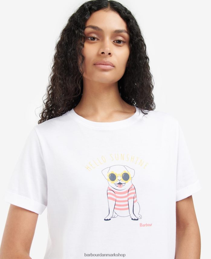 hvid addison t-shirt BR2BR21666 Kvinder Barbour tøj