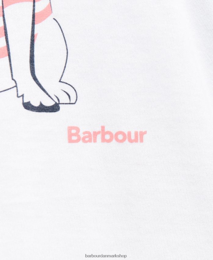 hvid addison t-shirt BR2BR21666 Kvinder Barbour tøj