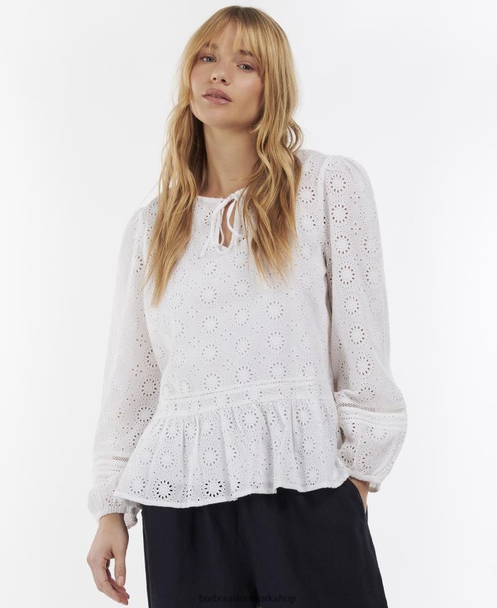 hvid cherbury top BR2BR21631 Kvinder Barbour tøj