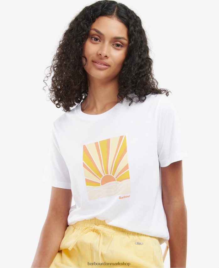 hvid penrose t-shirt BR2BR21717 Kvinder Barbour tøj