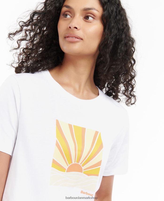 hvid penrose t-shirt BR2BR21717 Kvinder Barbour tøj