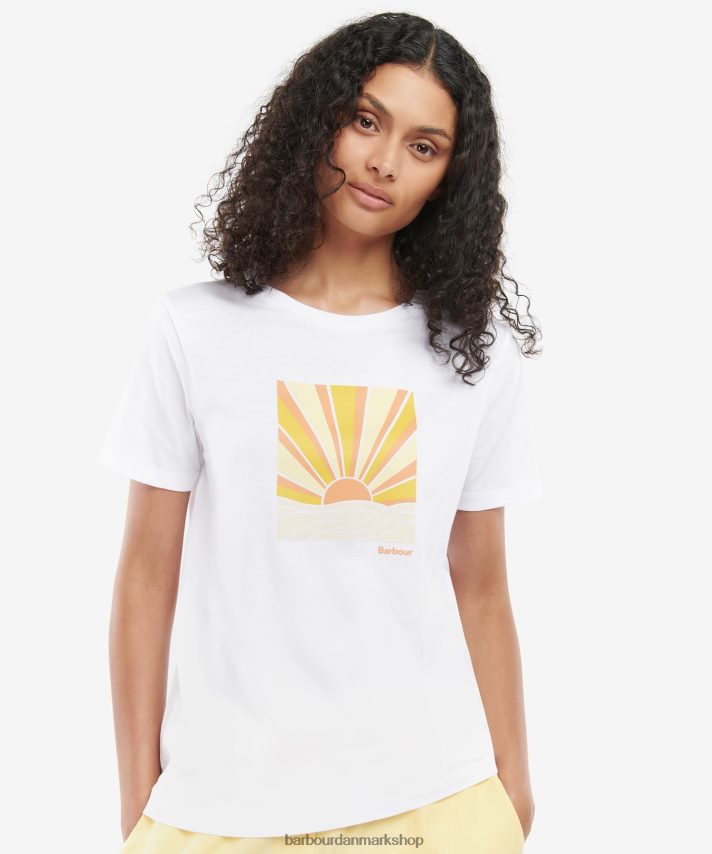 hvid penrose t-shirt BR2BR21717 Kvinder Barbour tøj