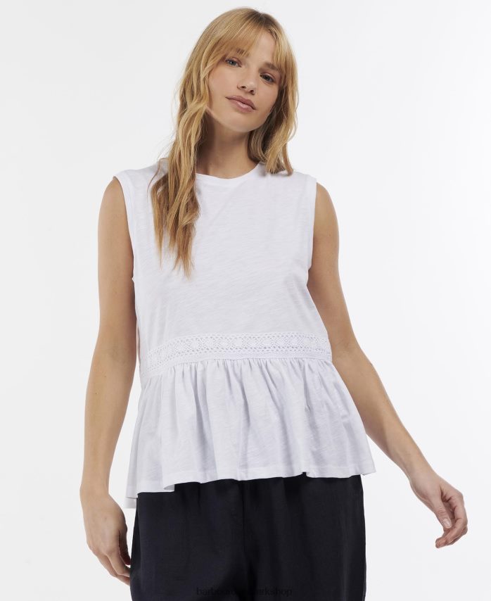 hvid piletop BR2BR21723 Kvinder Barbour tøj