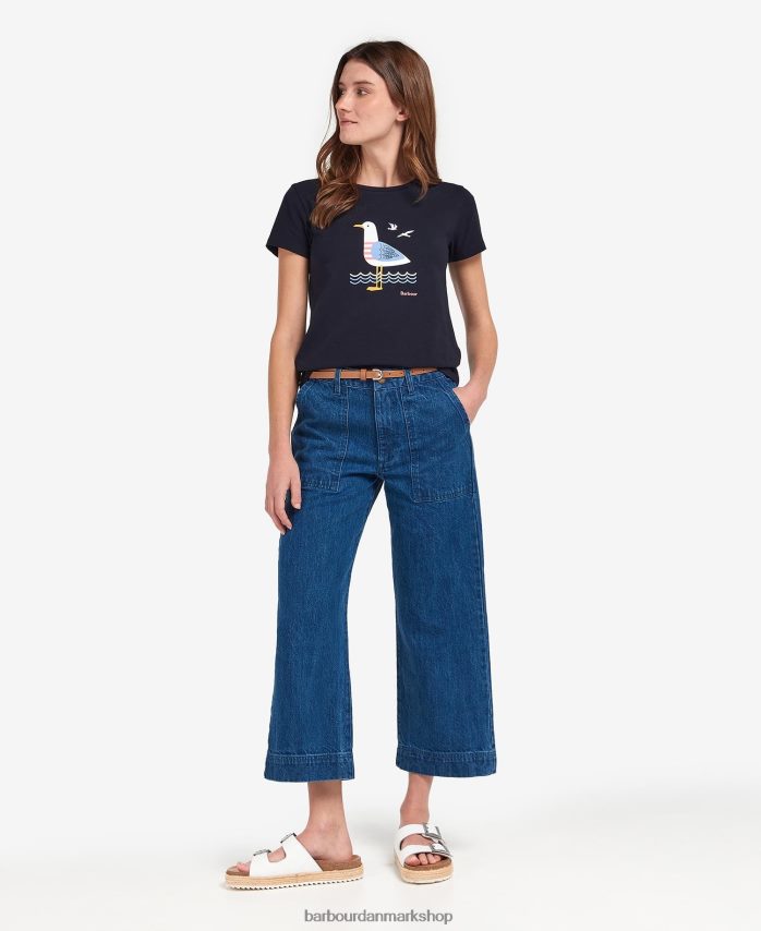 klassisk flåde merseyside t-shirt BR2BR21741 Kvinder Barbour tøj
