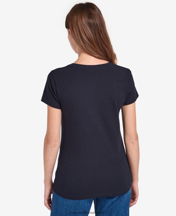 klassisk flåde merseyside t-shirt BR2BR21741 Kvinder Barbour tøj