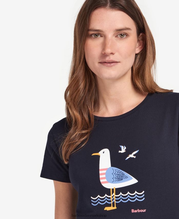 klassisk flåde merseyside t-shirt BR2BR21741 Kvinder Barbour tøj