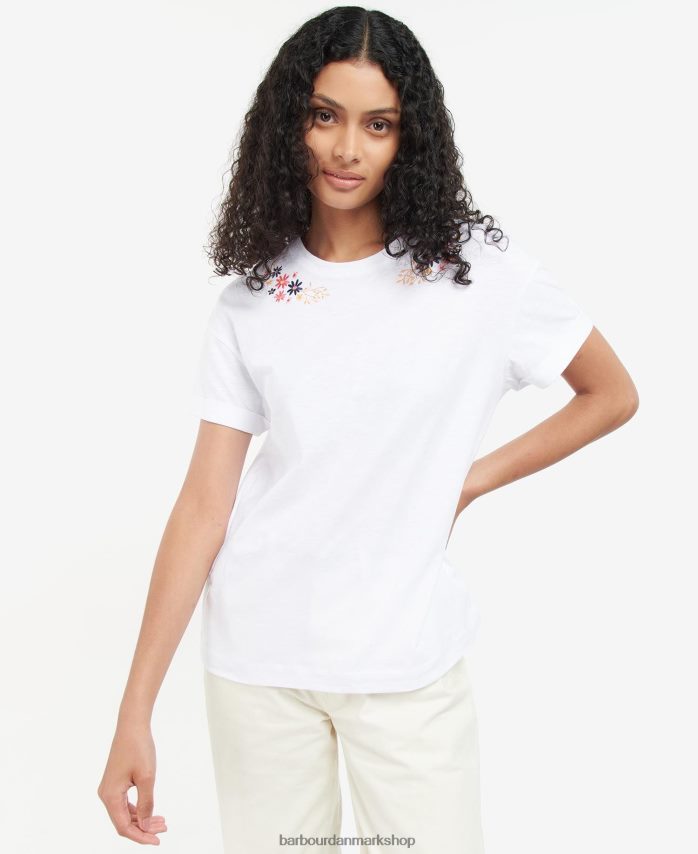 klassisk hvid apia t-shirt BR2BR21683 Kvinder Barbour tøj