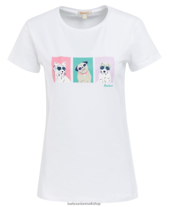 klassisk hvid beacons t-shirt BR2BR21681 Kvinder Barbour tøj