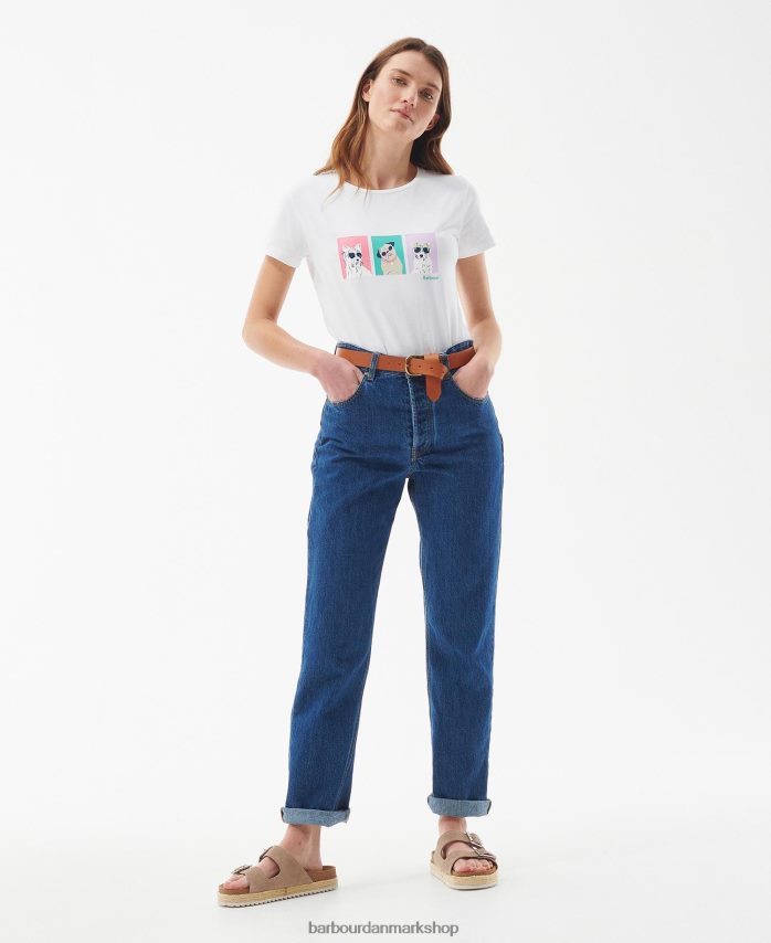 klassisk hvid beacons t-shirt BR2BR21681 Kvinder Barbour tøj