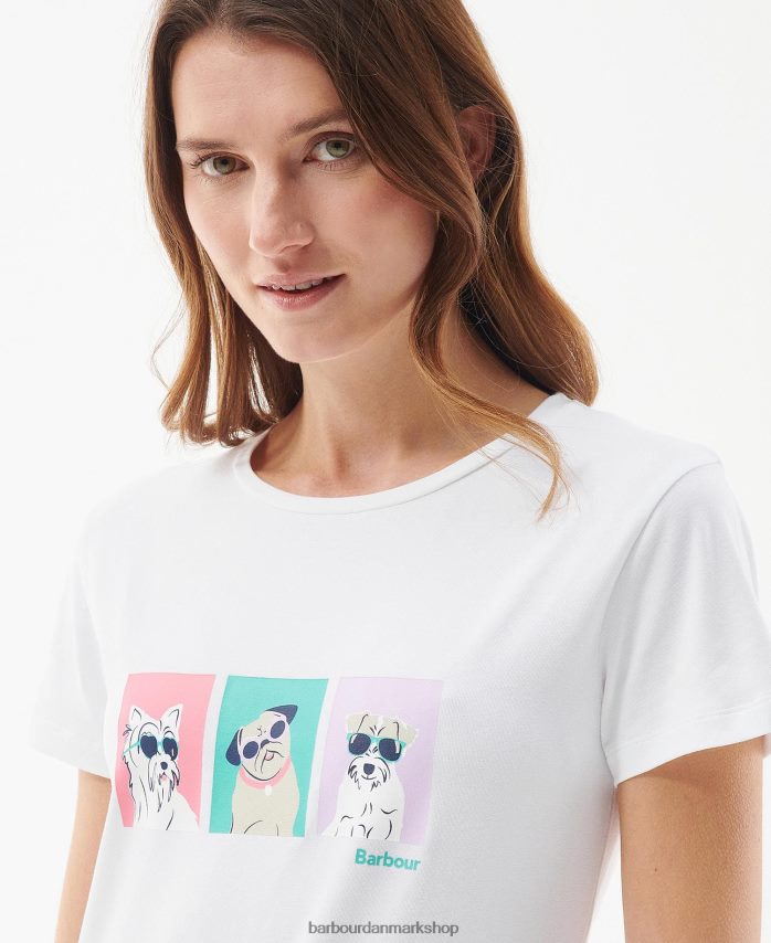 klassisk hvid beacons t-shirt BR2BR21681 Kvinder Barbour tøj