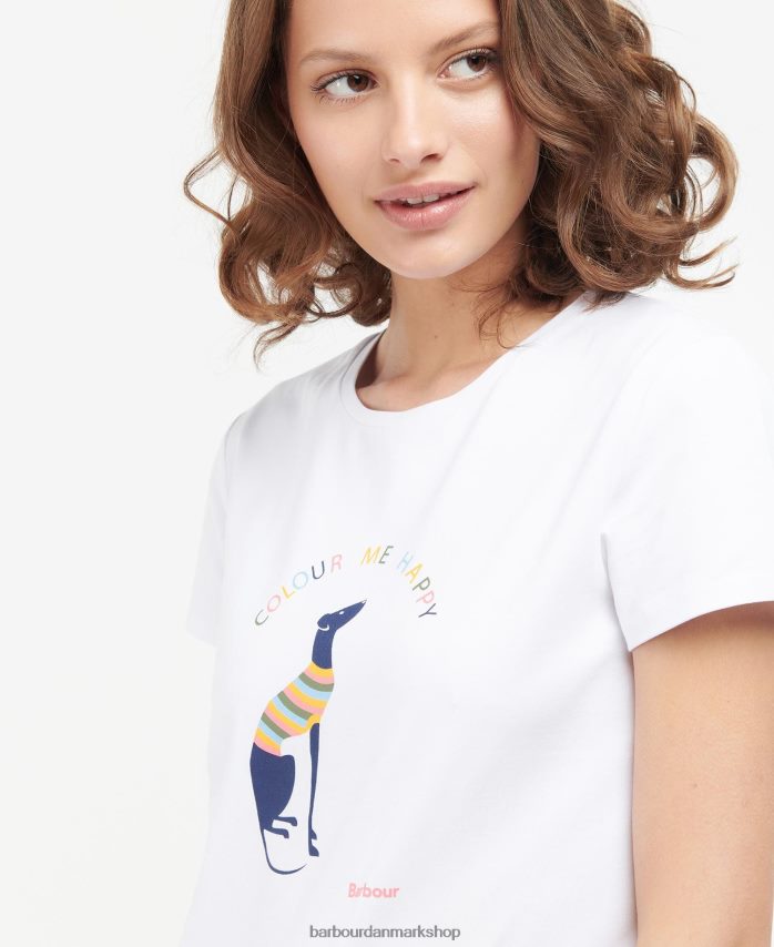 klassisk hvid bowland t-shirt BR2BR21674 Kvinder Barbour tøj