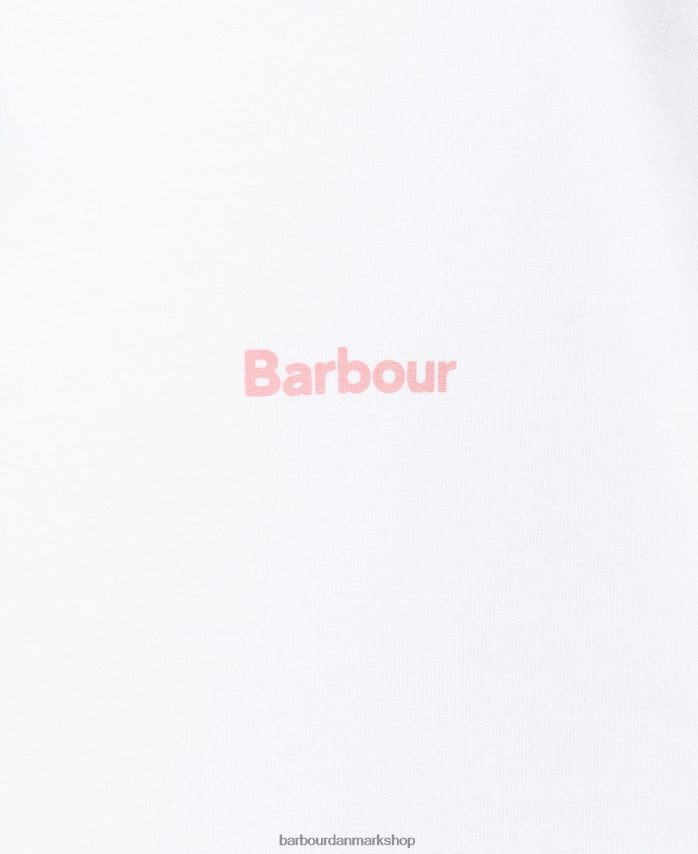 klassisk hvid bowland t-shirt BR2BR21674 Kvinder Barbour tøj