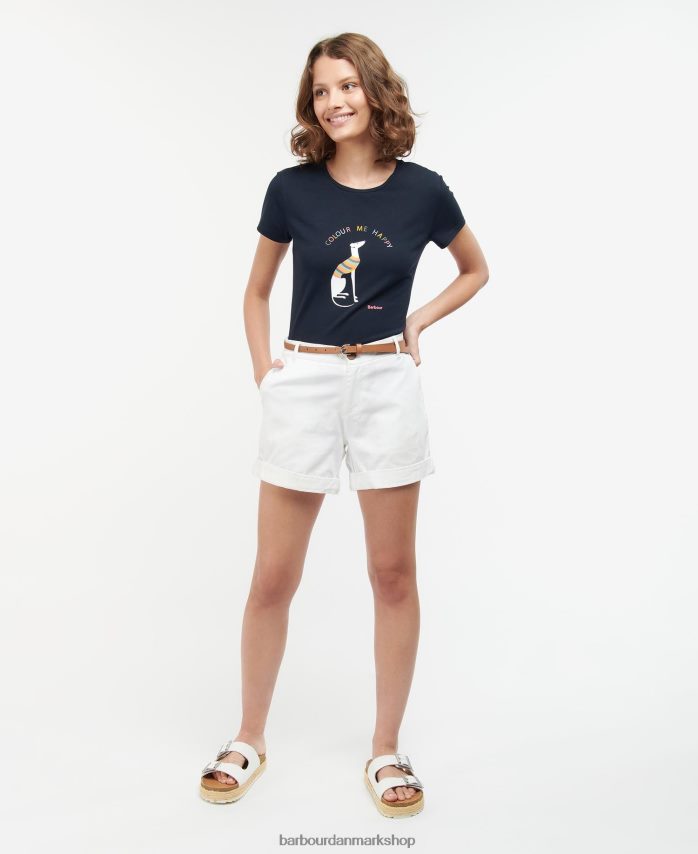 klassisk hvid bowland t-shirt BR2BR21737 Kvinder Barbour tøj