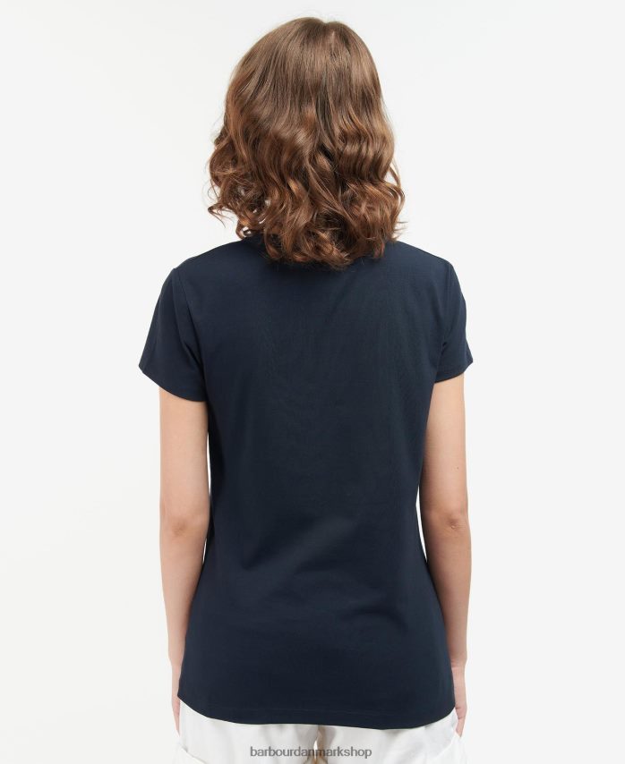 klassisk hvid bowland t-shirt BR2BR21737 Kvinder Barbour tøj