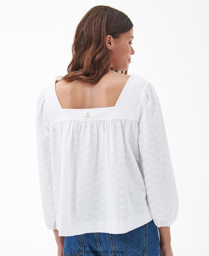 klassisk hvid delphinium top BR2BR21658 Kvinder Barbour tøj