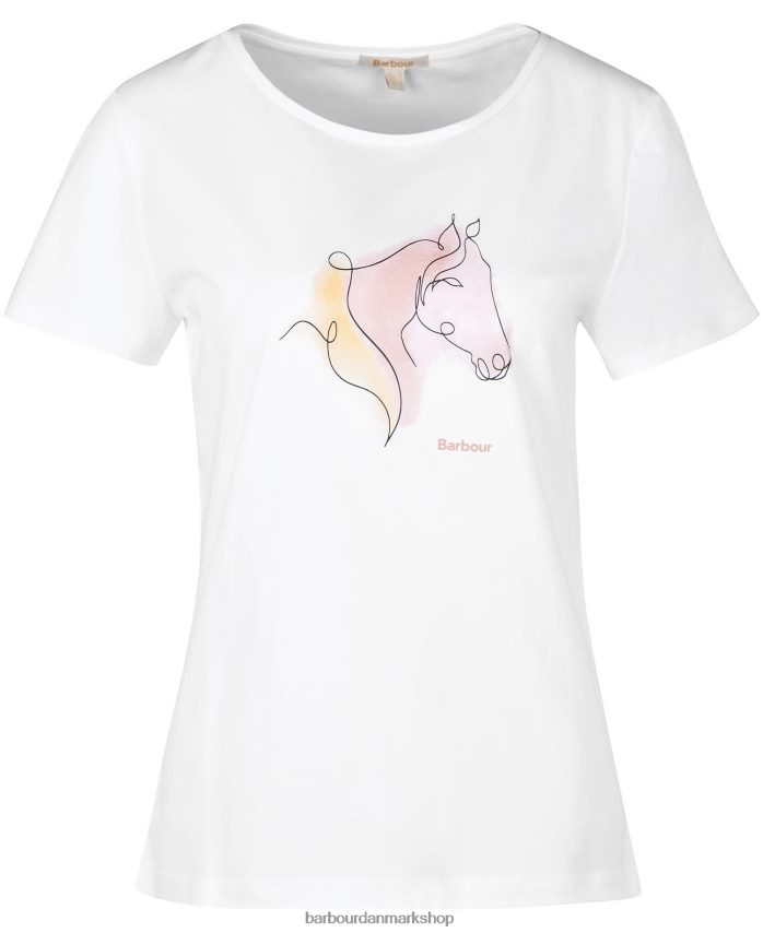 klassisk hvid enebær t-shirt BR2BR21673 Kvinder Barbour tøj