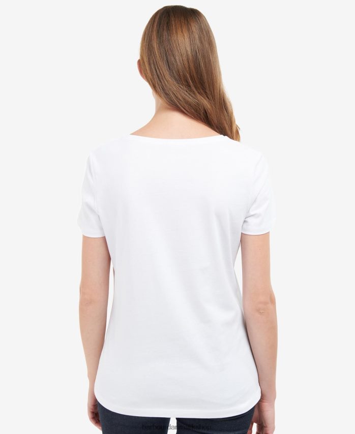 klassisk hvid enebær t-shirt BR2BR21673 Kvinder Barbour tøj