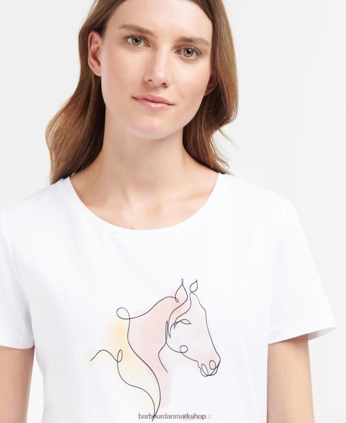 klassisk hvid enebær t-shirt BR2BR21673 Kvinder Barbour tøj