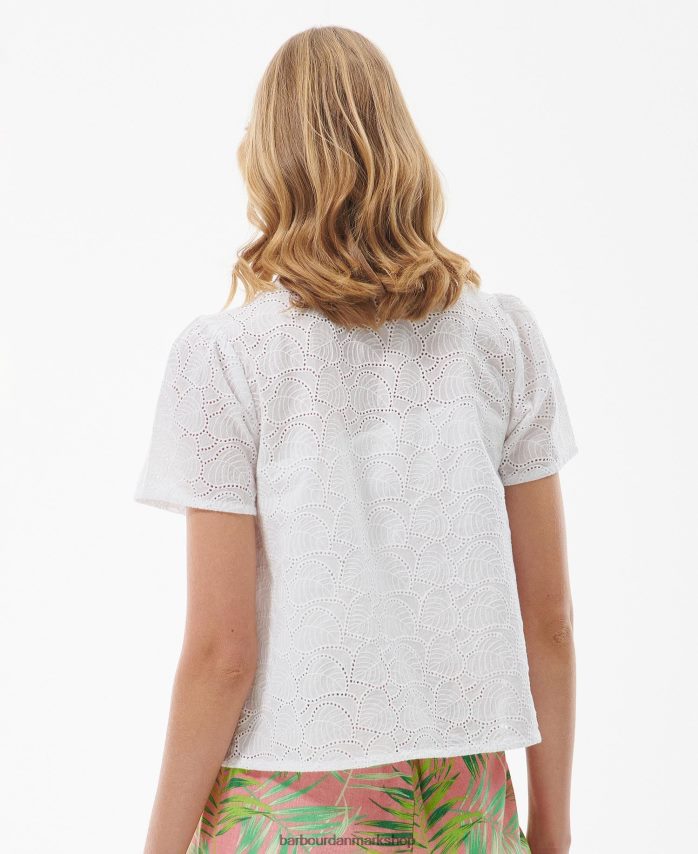 klassisk hvid palmetto top BR2BR21594 Kvinder Barbour tøj