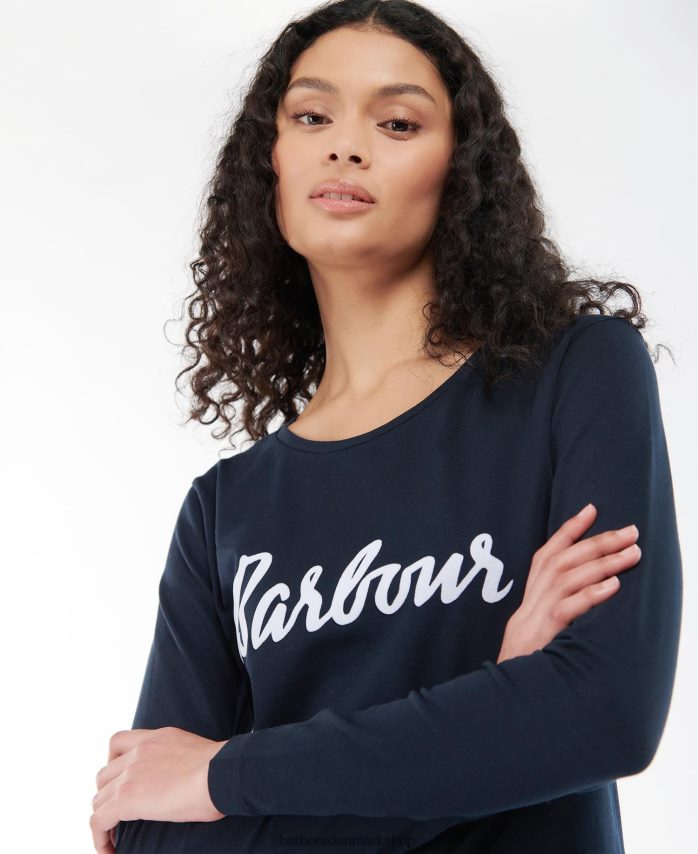 oliven/hvid otterburn langærmet t-shirt BR2BR21711 Kvinder Barbour tøj