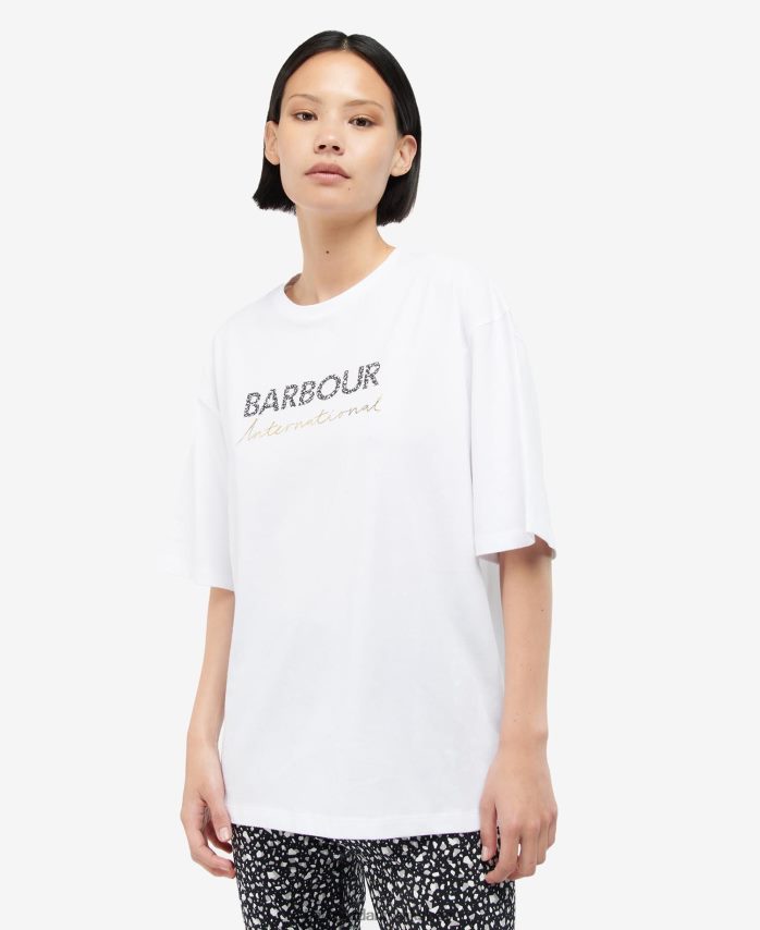 optik hvid pavillon t-shirt BR2BR21701 Kvinder Barbour tøj