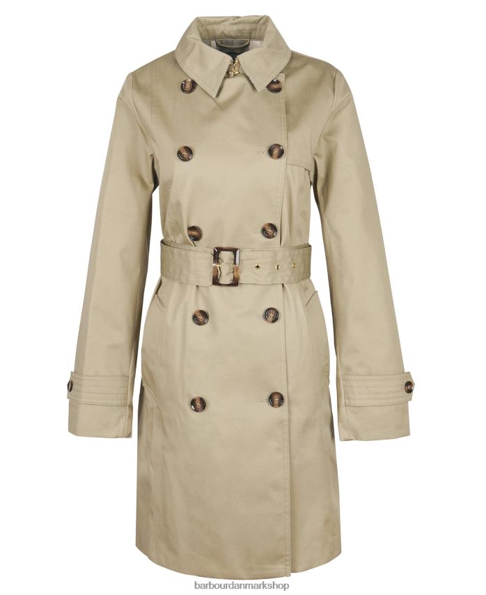 mørk flåde/gammel poppel kort greta showerproof trenchcoat BR2BR21526 Kvinder Barbour tøj
