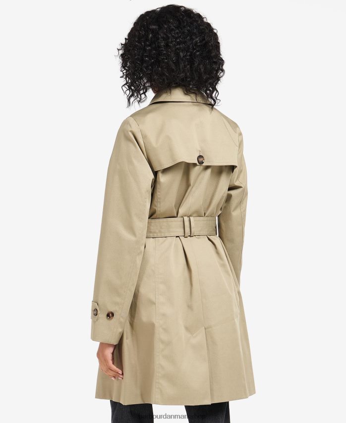mørk flåde/gammel poppel kort greta showerproof trenchcoat BR2BR21526 Kvinder Barbour tøj