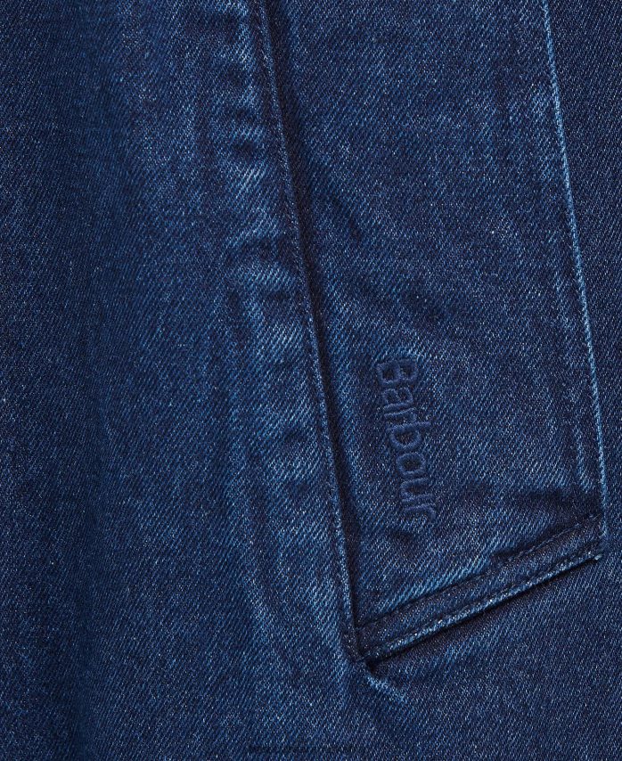 mørk vask denim somerland casual trenchcoat BR2BR21527 Kvinder Barbour tøj