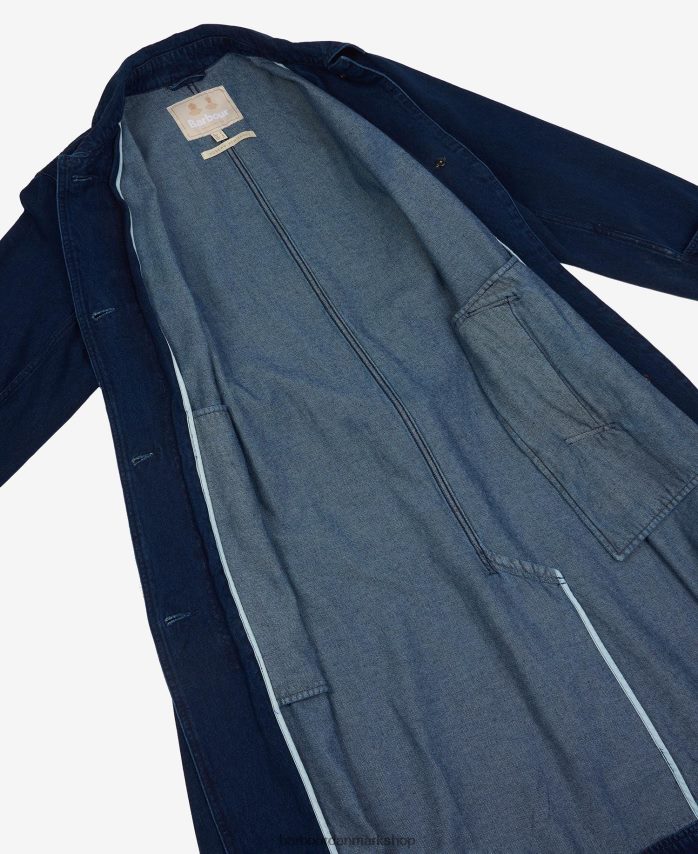 mørk vask denim somerland casual trenchcoat BR2BR21527 Kvinder Barbour tøj