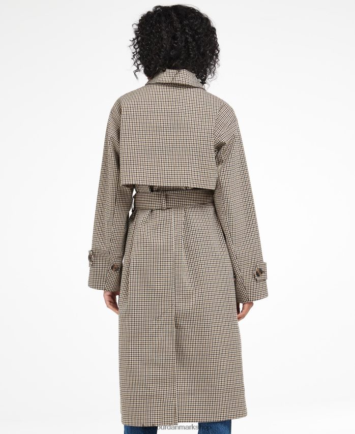 poppelgrøn mikrotjek somerland tern trenchcoat BR2BR21525 Kvinder Barbour tøj