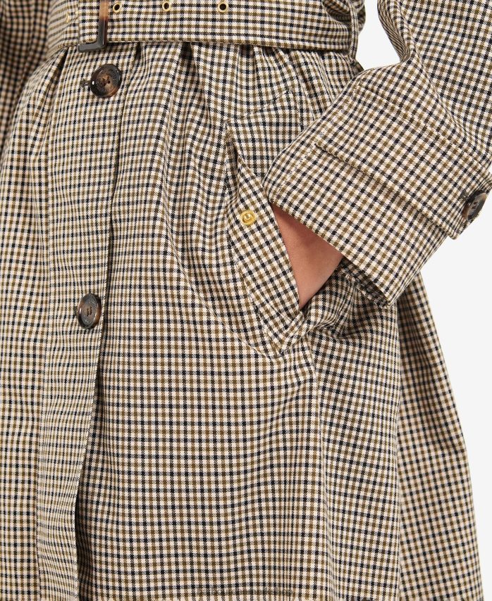 poppelgrøn mikrotjek somerland tern trenchcoat BR2BR21525 Kvinder Barbour tøj