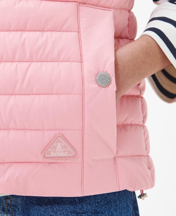 engsød pink okseøje gilet BR2BR21542 Kvinder Barbour tøj