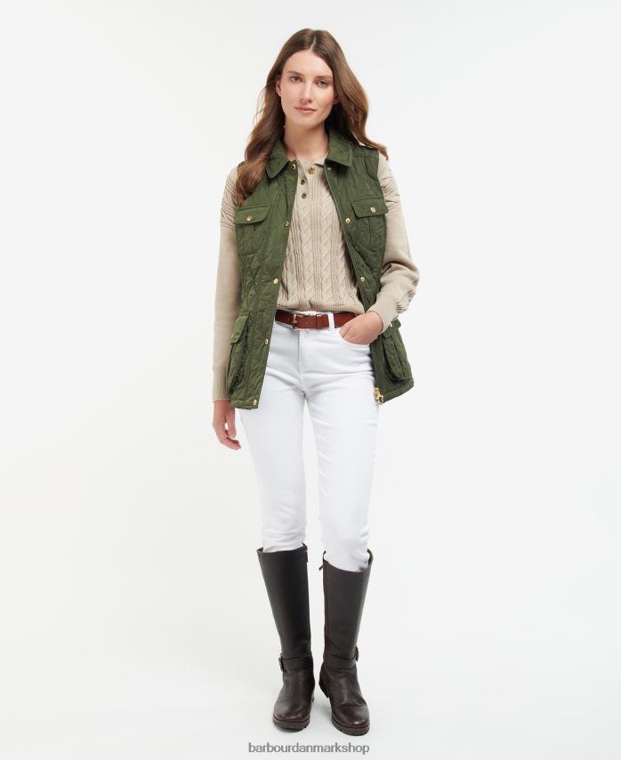 let sand/kjole bæltede forsvarsvest BR2BR21556 Kvinder Barbour tøj