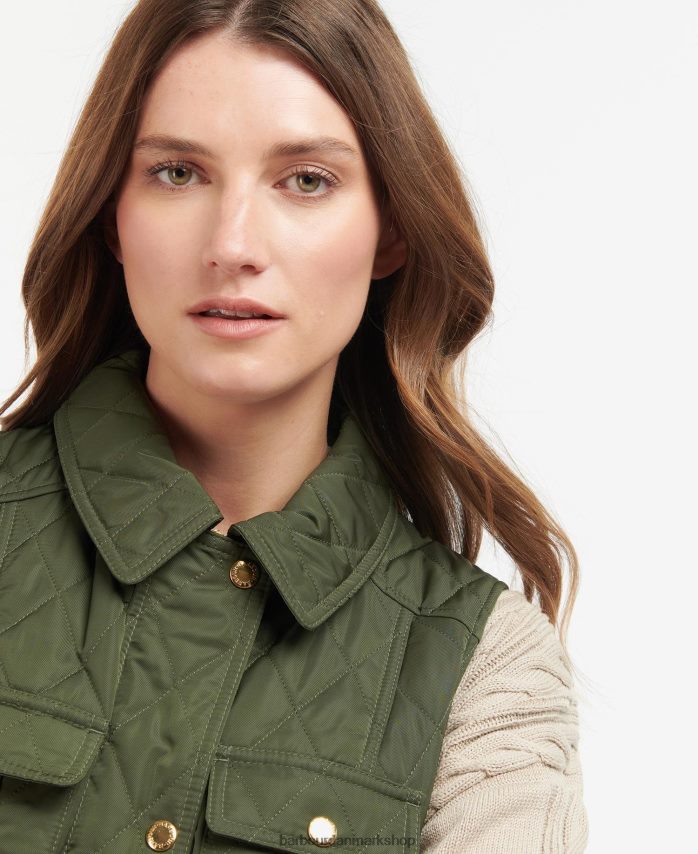 let sand/kjole bæltede forsvarsvest BR2BR21556 Kvinder Barbour tøj