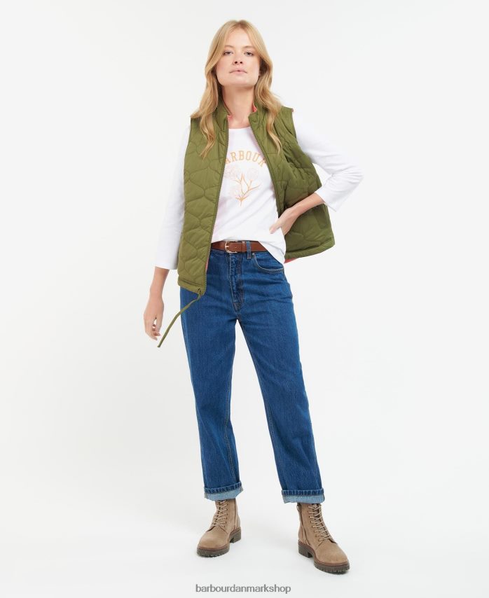 oliventræ/lyserød punch vendbar apia gilet BR2BR21566 Kvinder Barbour tøj