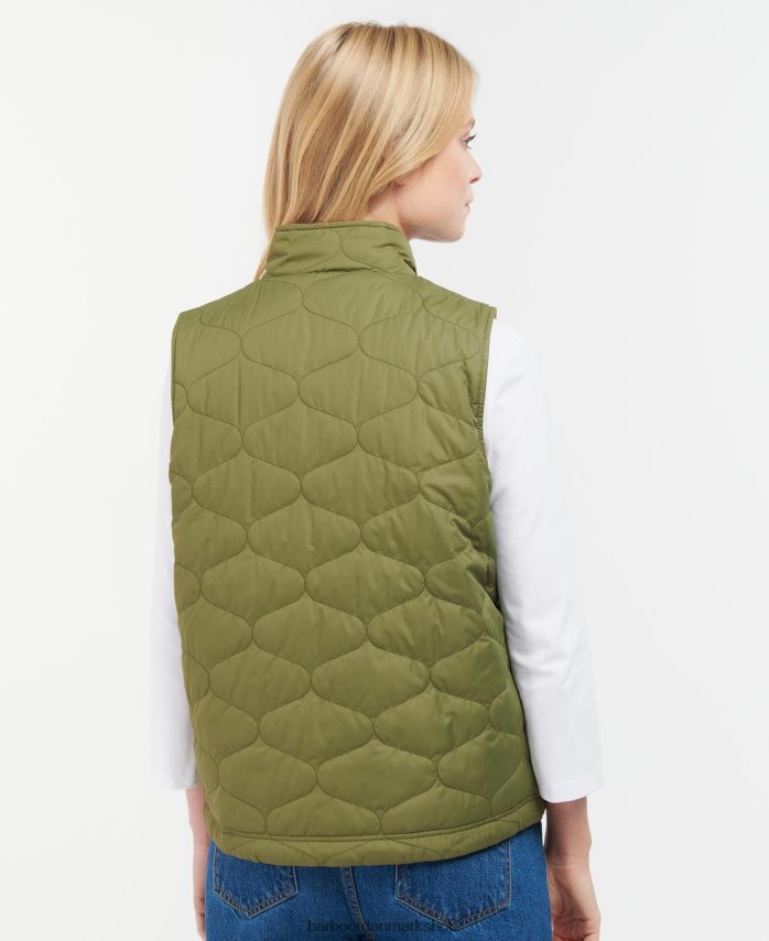 oliventræ/lyserød punch vendbar apia gilet BR2BR21566 Kvinder Barbour tøj